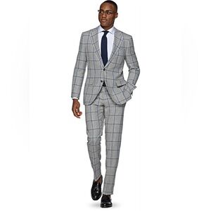 Suitsupply Blue/Grey Windowpane Suit 40S
